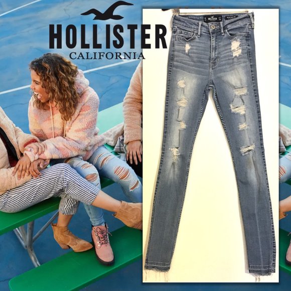 Hollister Denim - HOLLISTER High Rise Super Skinny Ripped Jeans | 1R